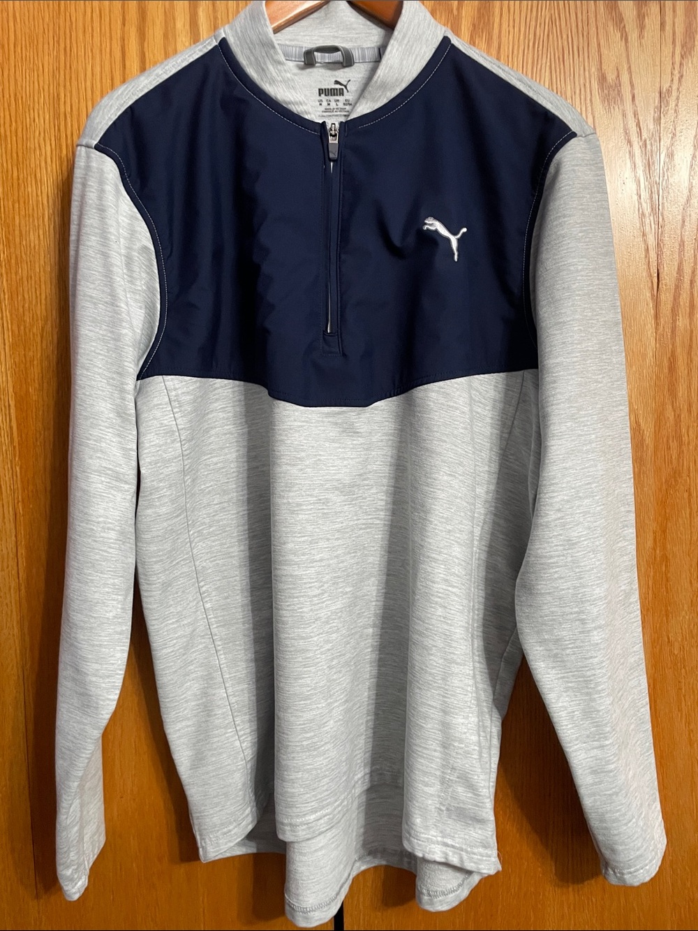Puma Men’s Navy and Light Gray Zip-Up Pullover